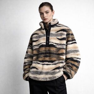 Peace Collective Sherpa Fleece Pullover Western Streetwear Unisex S Oversized